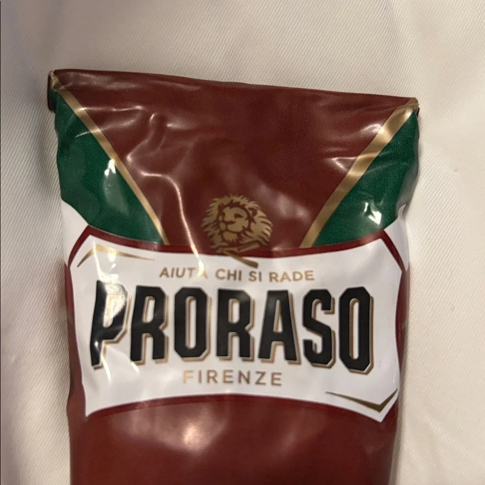 PRORASO Red Shaving Cream In A Tube - Shea Butter, Sandalwood Thick Coarse Beard